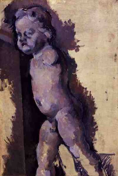 Afstøbning af en putto i gips, ca. 1894-95 (olie på lærred) af Paul Cézanne