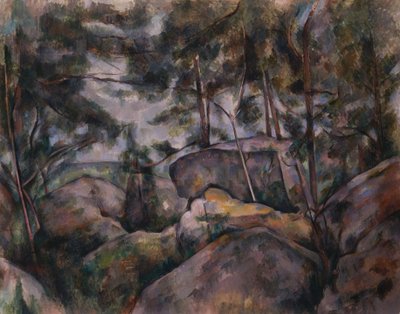 Klipper i skoven af Paul Cézanne