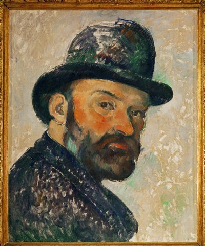 Selvportræt med bowlerhat af Paul Cézanne