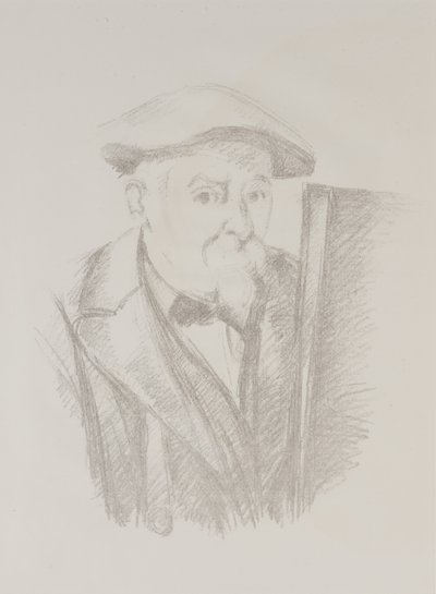Selvportræt før et staffeli af Paul Cézanne