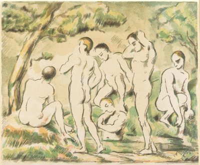 De badende (lille plade) af Paul Cézanne