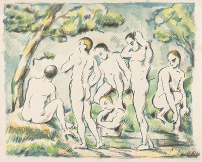 De badende (lille plade) af Paul Cézanne
