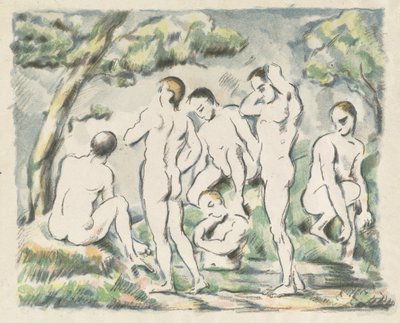 De badende (Lille plade) af Paul Cézanne