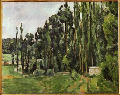 The poplars (olie på lærred) af Paul Cezanne