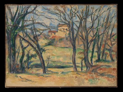 Træer og huse nær Jas de Bouffan af Paul Cézanne