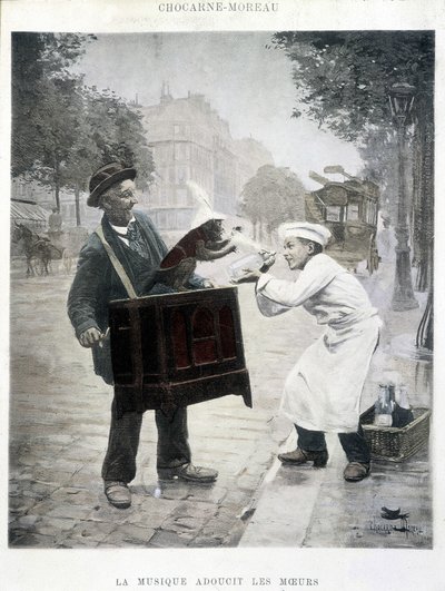 Musik blødgør moralen, maleri af Chocarne-Moreau, ca. 1900 af Paul Charles Chocarne Moreau