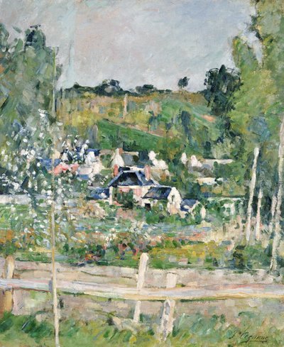 Udsigt over Auvers-sur-Oise, hegnet, ca. 1873 af Paul Cézanne