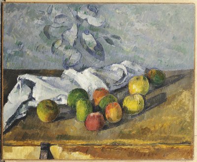 Æbler og en serviet af Paul Cézanne