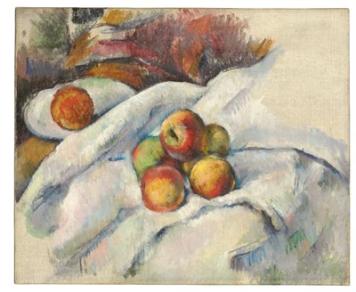 Æbler på et klæde, ca. 1885 af Paul Cézanne