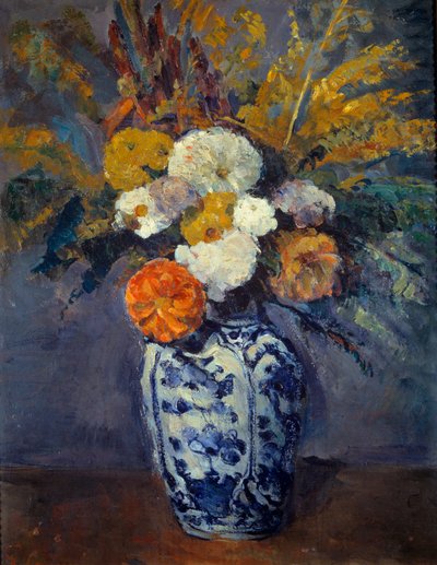 Buket af dahliaer. Maleri af Paul Cezanne (1839-1906) af Paul Cézanne