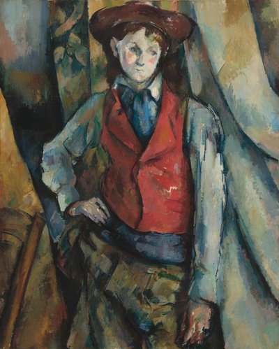 Dreng i rød vest, 1888-1890. af Paul Cézanne