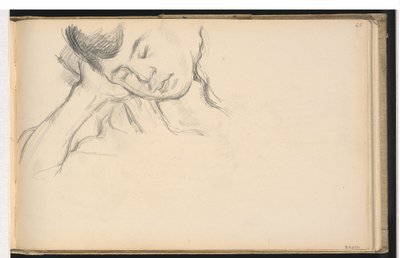 Figur hvilende hoved på hånden af Paul Cézanne