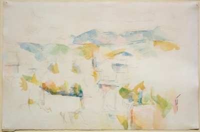 Bjerget landskab omkring Aix-en-Provence af Paul Cézanne