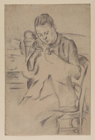 Hortense Fiquet, Madame Cezanne, syning, ca. 1880 (blyant på papir) af Paul Cézanne