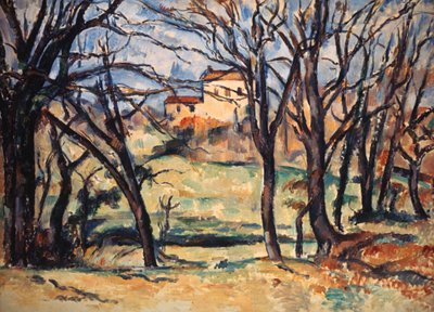 Hus bag træer på vejen til Tholonet, c1885 af Paul Cézanne