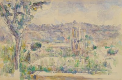 Aix domkirke set fra Lauves værksted af Paul Cézanne