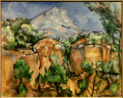 La montagne Sainte Victoire Maleri af Paul Cezanne (1839-1906) 1897 søn. 0,54 x 0,81 m. Baltimore. Museum of Art - Mont Sainte-Victoire Set fra Bibemus Quarry. Maleri af Paul Cezanne (1839-1906), ca. 1897. 0,54 x 0,81 m. Baltimore Museum of Art, B af Paul Cézanne