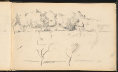 Landskab med træer af Paul Cézanne