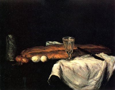 Brød og æg af Paul Cézanne