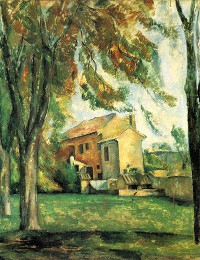 Kastanjetræer og gård ved Jas de Bouffan af Paul Cézanne