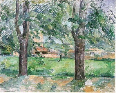 Eng og gård Jas de Bouffan af Paul Cézanne
