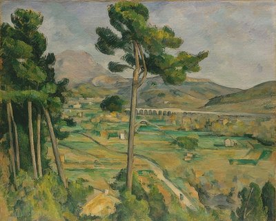 Mont Sainte-Victoire og viadukten i Arc-floddalen. 1882-85 af Paul Cézanne