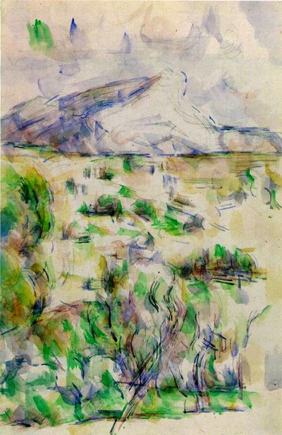 Mont Sainte Victoire fra les Lauves, 1902-06 (wc og blyant på papir) af Paul Cézanne
