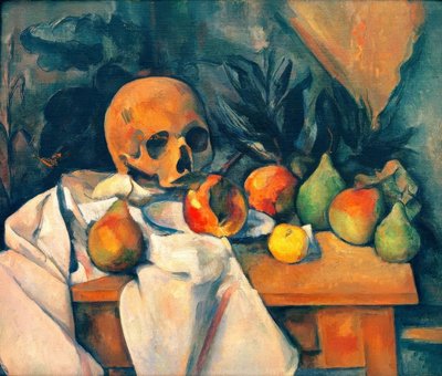 Stilleben med kranium af Paul Cézanne