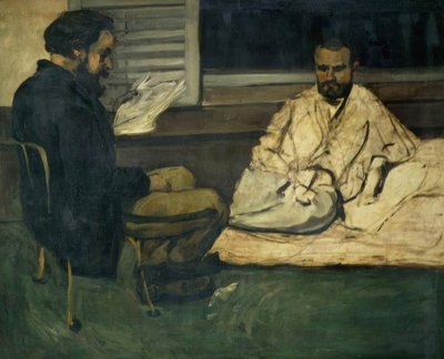Paul Alexis læser for Emile Zola af Paul Cézanne