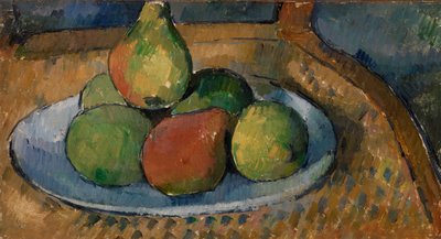 Tallerken med frugt på en stol af Paul Cézanne