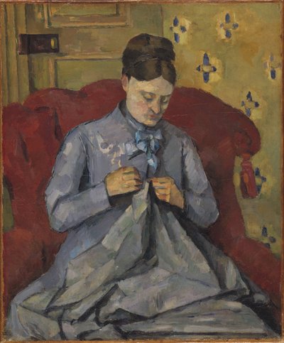 Portræt af kunstnerens hustru - Portræt af kunstnerens hustru, af Cezanne, Paul (1839-1906). olie på lærred af Paul Cézanne