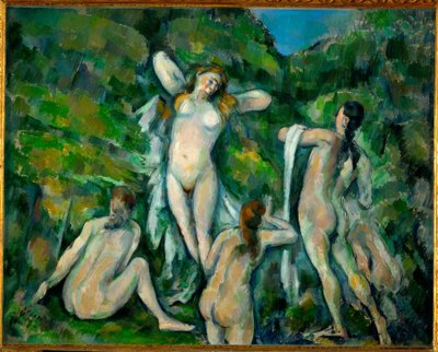 Fire badende af Paul Cézanne