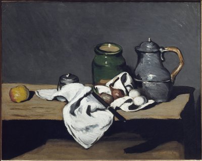Stilleben med en kedel - olie på lærred af Paul Cézanne