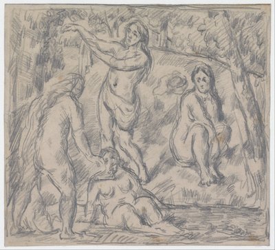 Undersøgelse af fire kvinder, der bader af Paul Cézanne
