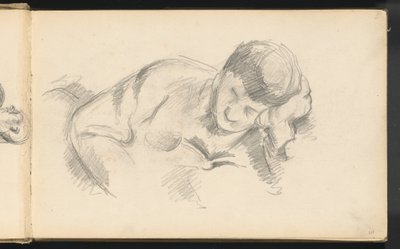 Kunstnerens søn læner sig op ad albuen, ca. 1887. af Paul Cézanne