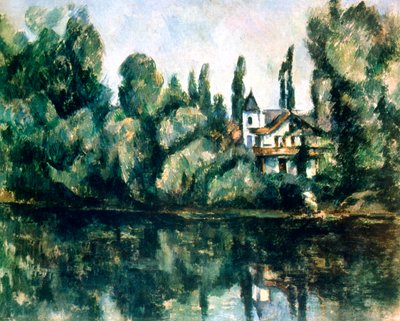 The Banks of the Marne, Villa på bredden af en flod, c1888. af Paul Cézanne