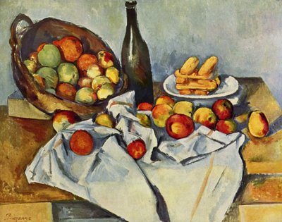 Kurven med æbler. af Paul Cézanne