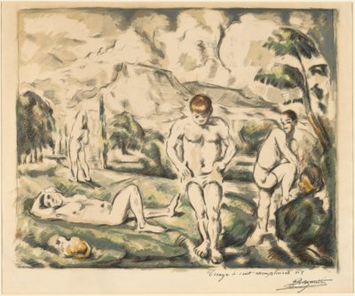 De badende (stor plade) af Paul Cézanne