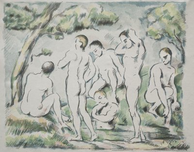 Badegæsterne af Paul Cézanne