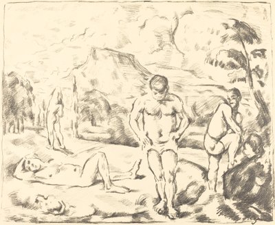 De badende store tallerken, 1896-1897. af Paul Cézanne