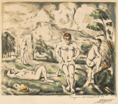 De badende store tallerken, 1896-1897. af Paul Cézanne