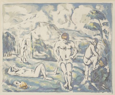 The Baders: Large Plate, 1898 af Paul Cézanne