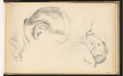 Tre hoveder, et af Madame Cézanne af Paul Cézanne