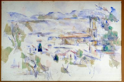 Udsigt over Cathedrale d"Aix en Provence Watercolor on line ved blyminen af Paul Cezanne af Paul Cézanne