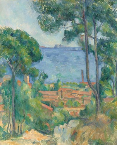 Udsigt over L"Estaque og Château d"If, ca. 1883-85 af Paul Cézanne