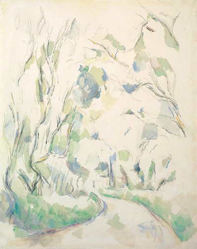 Brønde og en snoet sti i Chateau Noir Park; God og snoet vej på Chateau Noirs grund, ca. 1900 af Paul Cézanne