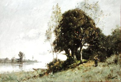 Isle on the Loire (olie på lærred) af Paul Desire Trouillebert
