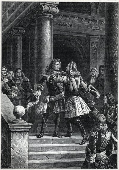 Rastatt-traktaten - Prins Eugen af Savoyen og marskal de Villars (kommandører for modstridende styrker i den spanske arvefølgekrig) - Spaniens arvefølgekrig (1701 til 1714) - Rastatt-traktaten - Mødet mellem Marechal de Villars og Eugene de Savoie af Paul Dominique Philippoteaux