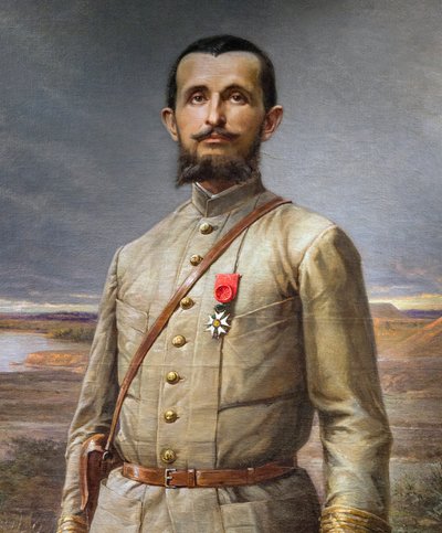 detalje af maleriet "" Commander Marchand"" (Jean Baptiste - Jean-Baptiste Marchand af Paul Dominique Philippoteaux
