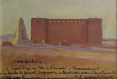 Eremitagen af fader Charles Eugene de Foucauld (1858-1916) på Tamanrasset af Paul Elie Dubois